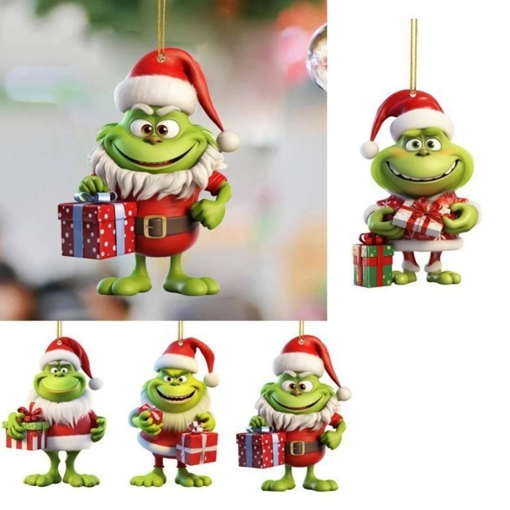 New Cartoon Grinches Christmas Tree Unique Decoration/ Ornaments Set of 8 3D